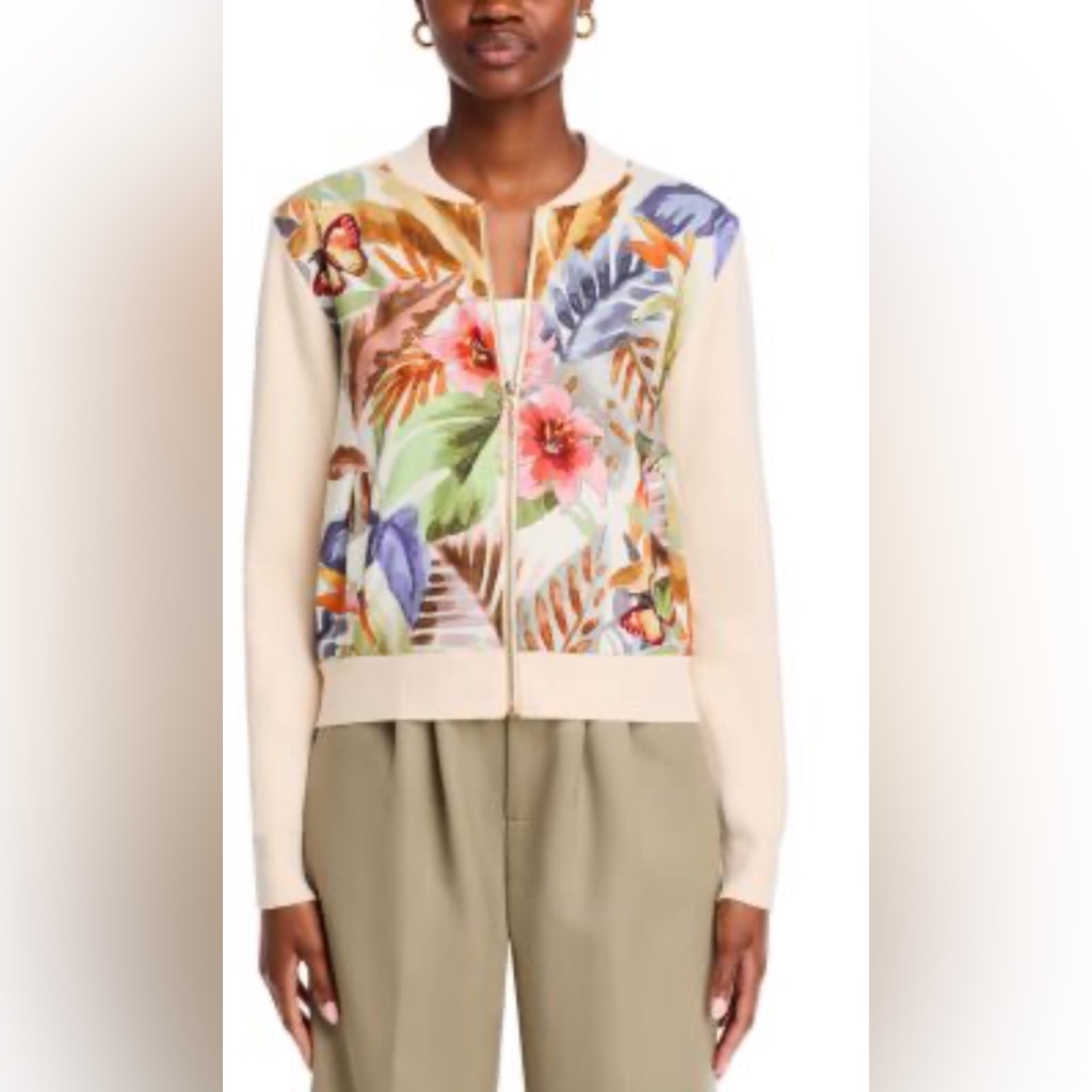 Sioni Floral Print Blazer - Cream And Multicolor